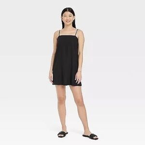 A New Day Target Linen Mini Dress Black XS